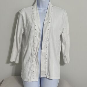 Rafaella Women’s Cardigan | XL | White | Beaded